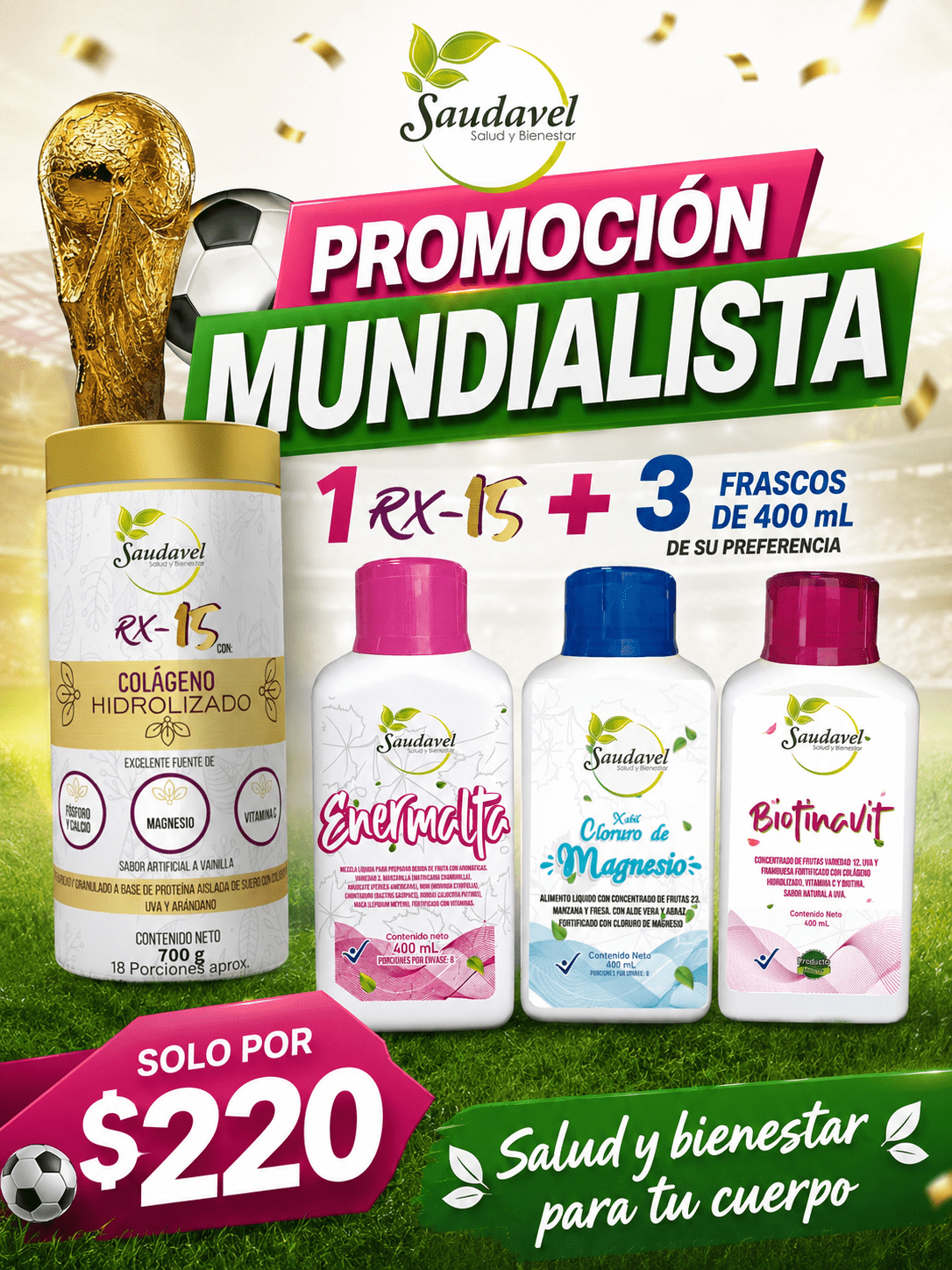 Promo Mundialista: (1) RX-15 + (3) Liquidos de 400mL